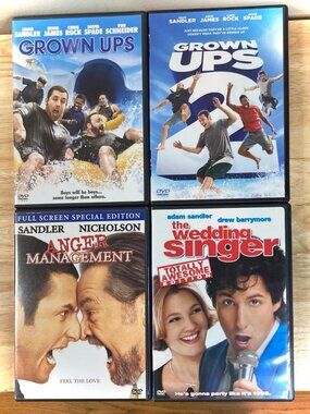 Adam Sandler DVD Lot 4 Movies Grown Ups 1 & 2 Anger Management Wedding Singer